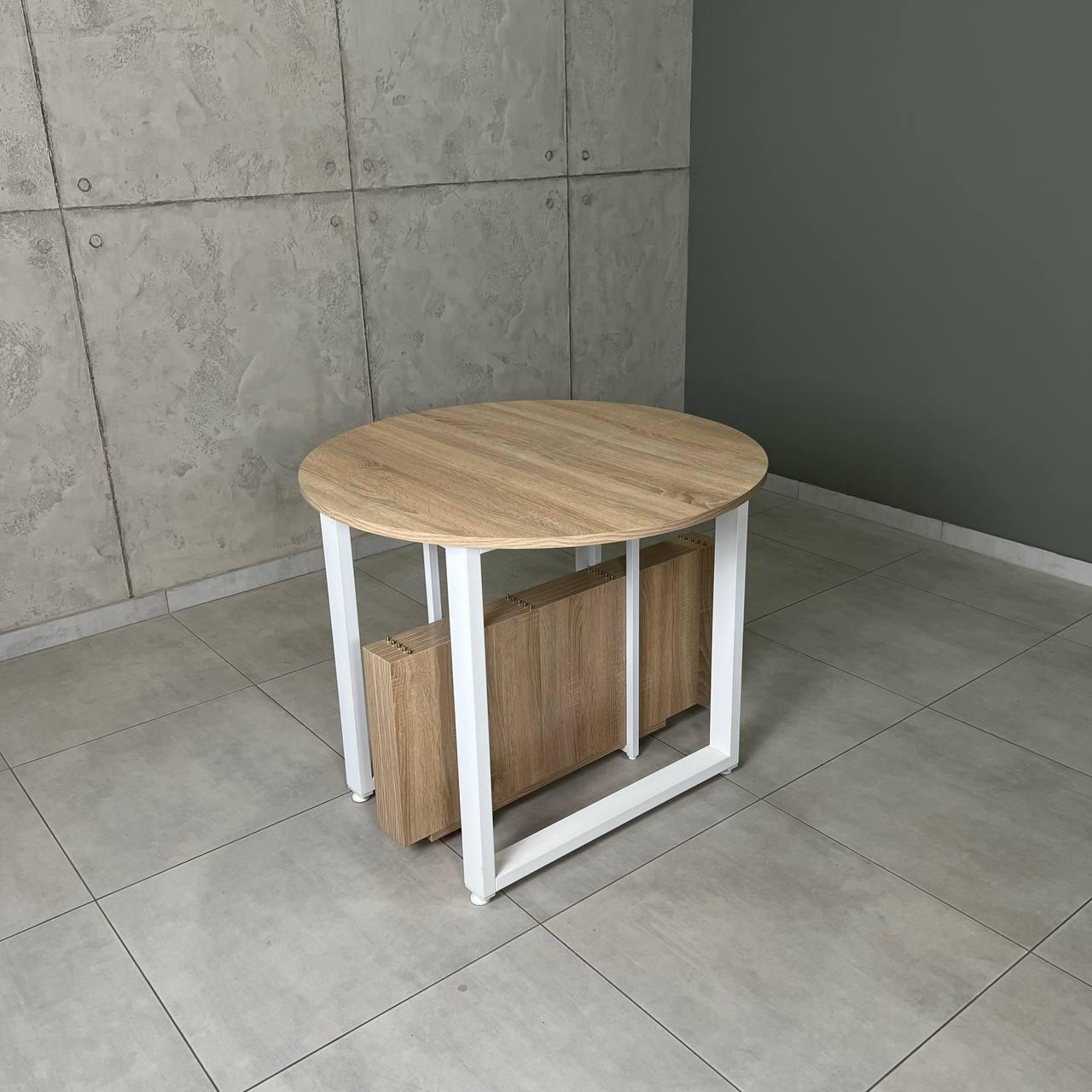 Стол кухонный LONG УТП019242 Lof овальный раздвижной 3,5 м Дуб сонома/Белый мет - фото 6 Стол кухонный LONG УТП019242 Lof овальный раздвижной 3,5 м Дуб сонома/Белый мет - фото 6