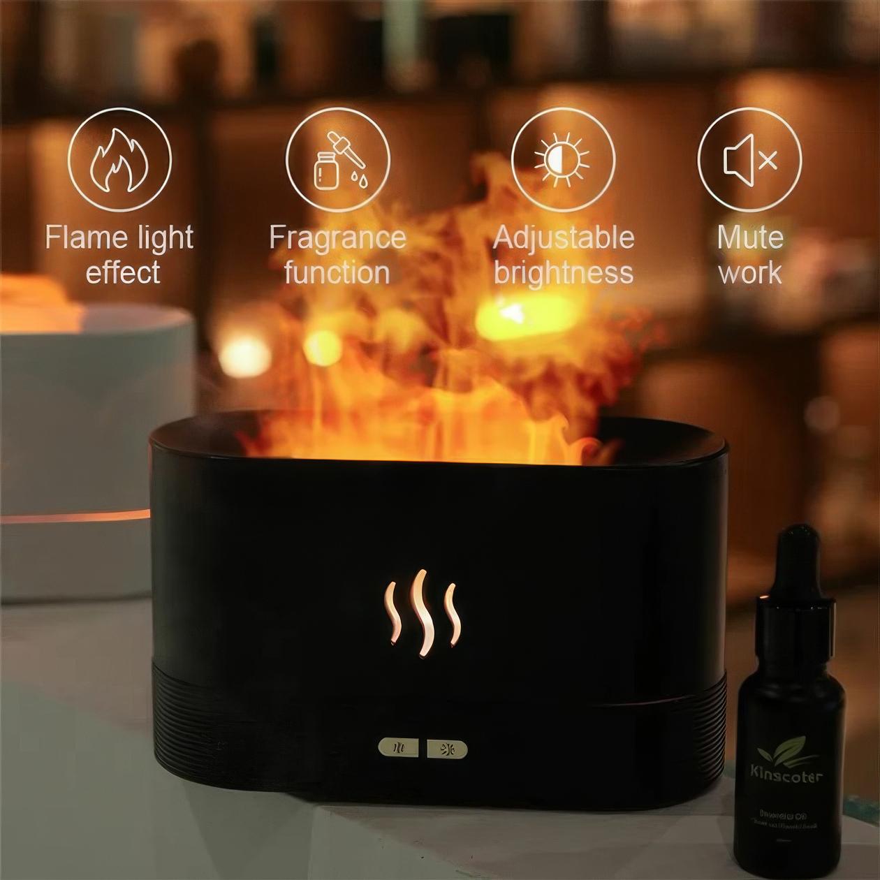 Повітря ультразвуковий зволожувач Flame Aroma Diffuser Black (1010637) - фото 5