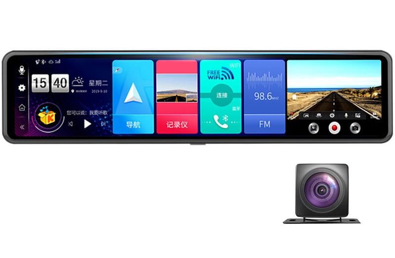 Зеркало-видеорегистратор 12" с камерой заднего вида GPS/4G/Wi-Fi/Bluetooth/ADAS/Android 8.1 (34629990)