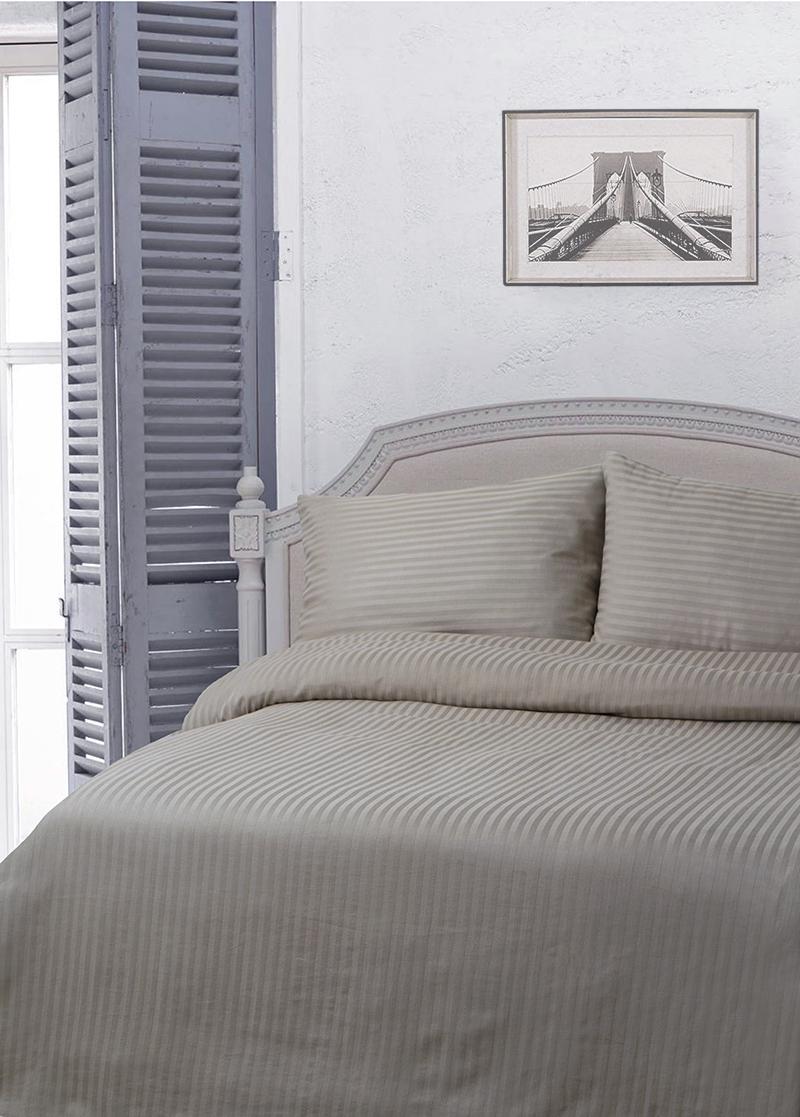 Комплект постільної білизни Lotus Готель сатин-страйп євро Какао (20258) - фото 2 Комплект постільної білизни Lotus Готель сатин-страйп євро Какао (20258) - фото 2