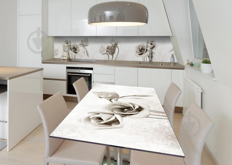 Наклейка 3Д виниловая на стол Zatarga «Томное увядание» 650х1200 мм для домов, квартир, столов, кофейн, кафе