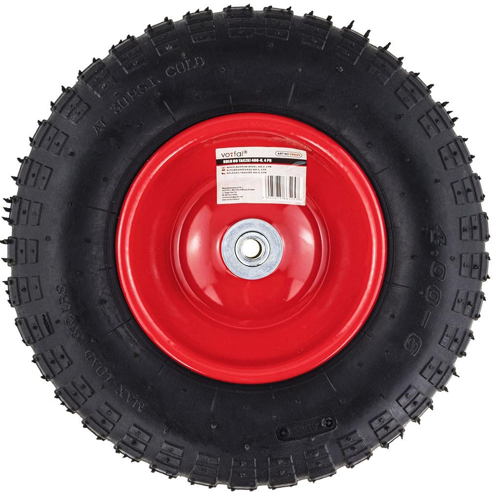 Колесо для тачки Vorfal с осью 400-6 усиленное 4-фланцевое 34 см (V09420) - фото 1