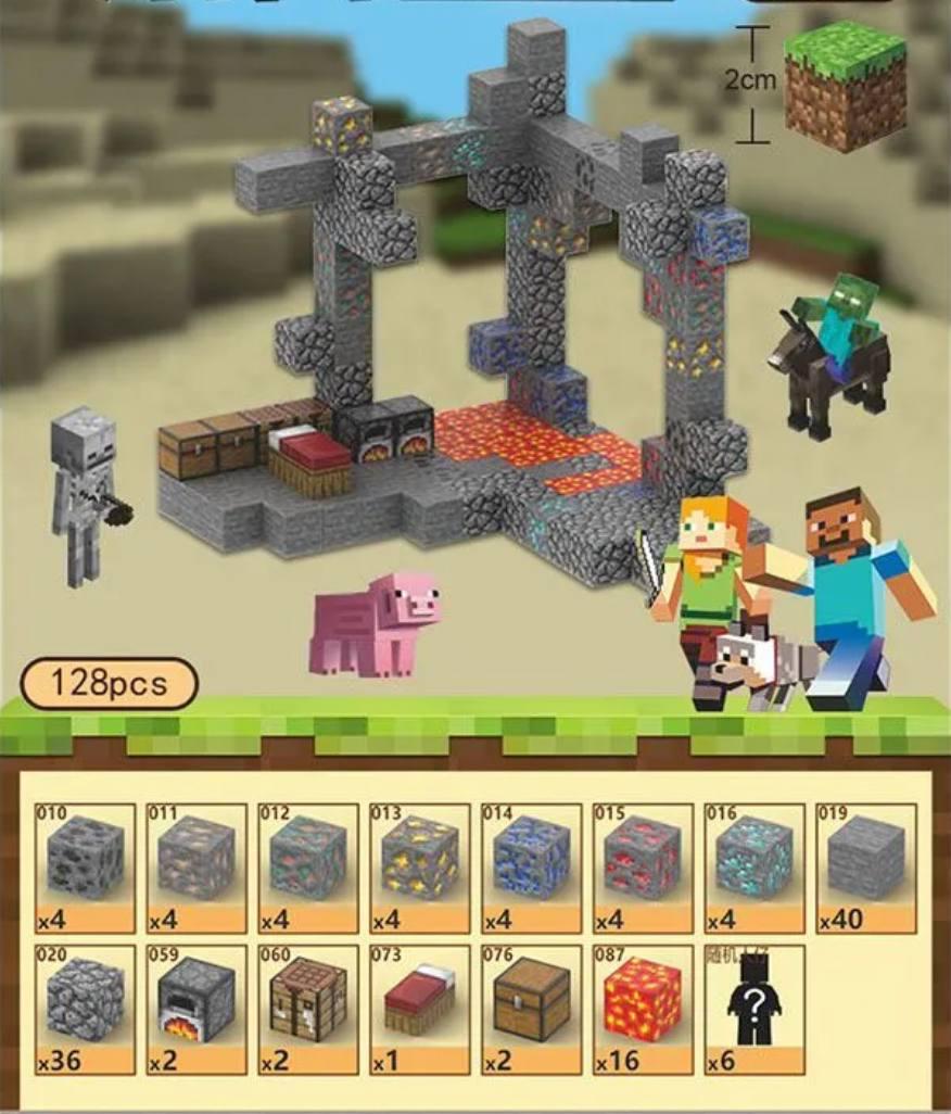 Конструктор для дітей Minecraft на магнітах 128 деталей X144 (llo369874123)