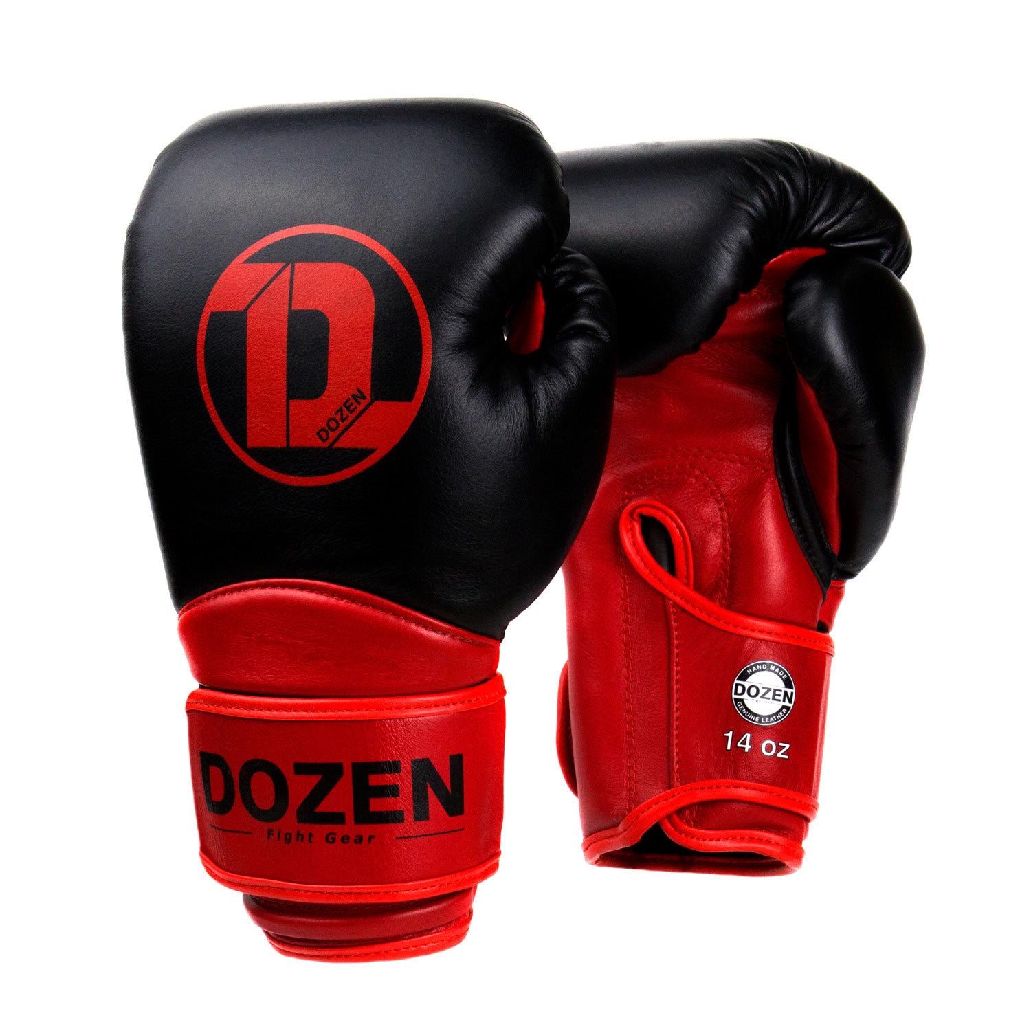 Боксерские перчатки Dozen Dual Impact Training Boxing Gloves 18 ун. Черно-красный