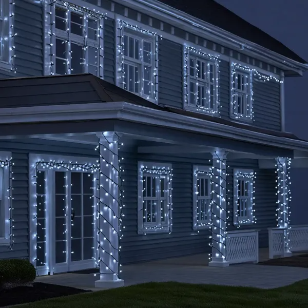Гирлянда нить уличная 500 LED 50 м от сети черная нить Белый Гирлянда нить уличная 500 LED 50 м от сети черная нить Белый