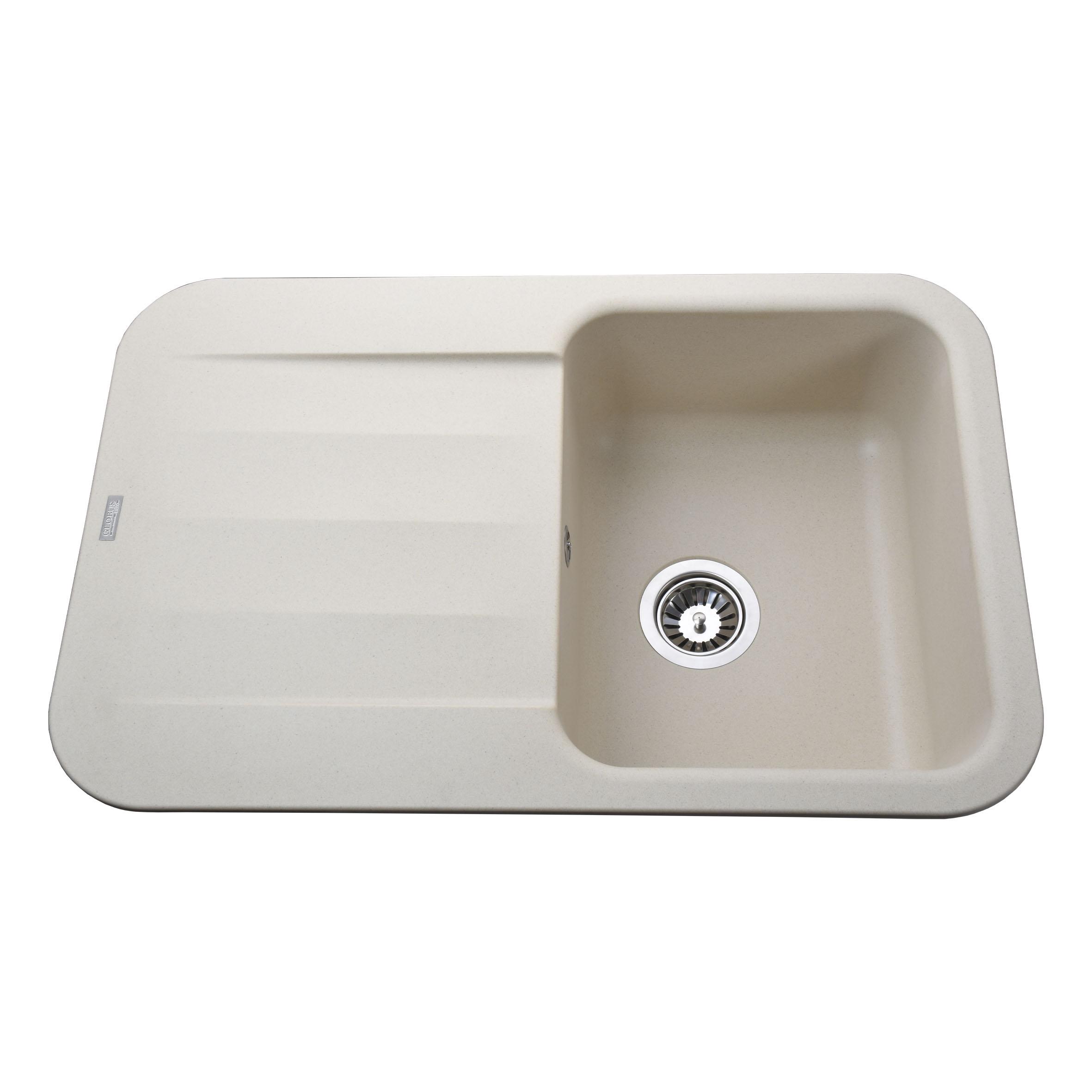 Мойка кухонная Globus Lux 000022421 гранитная прямоугольная 780x500 мм Бежевый (116433)
