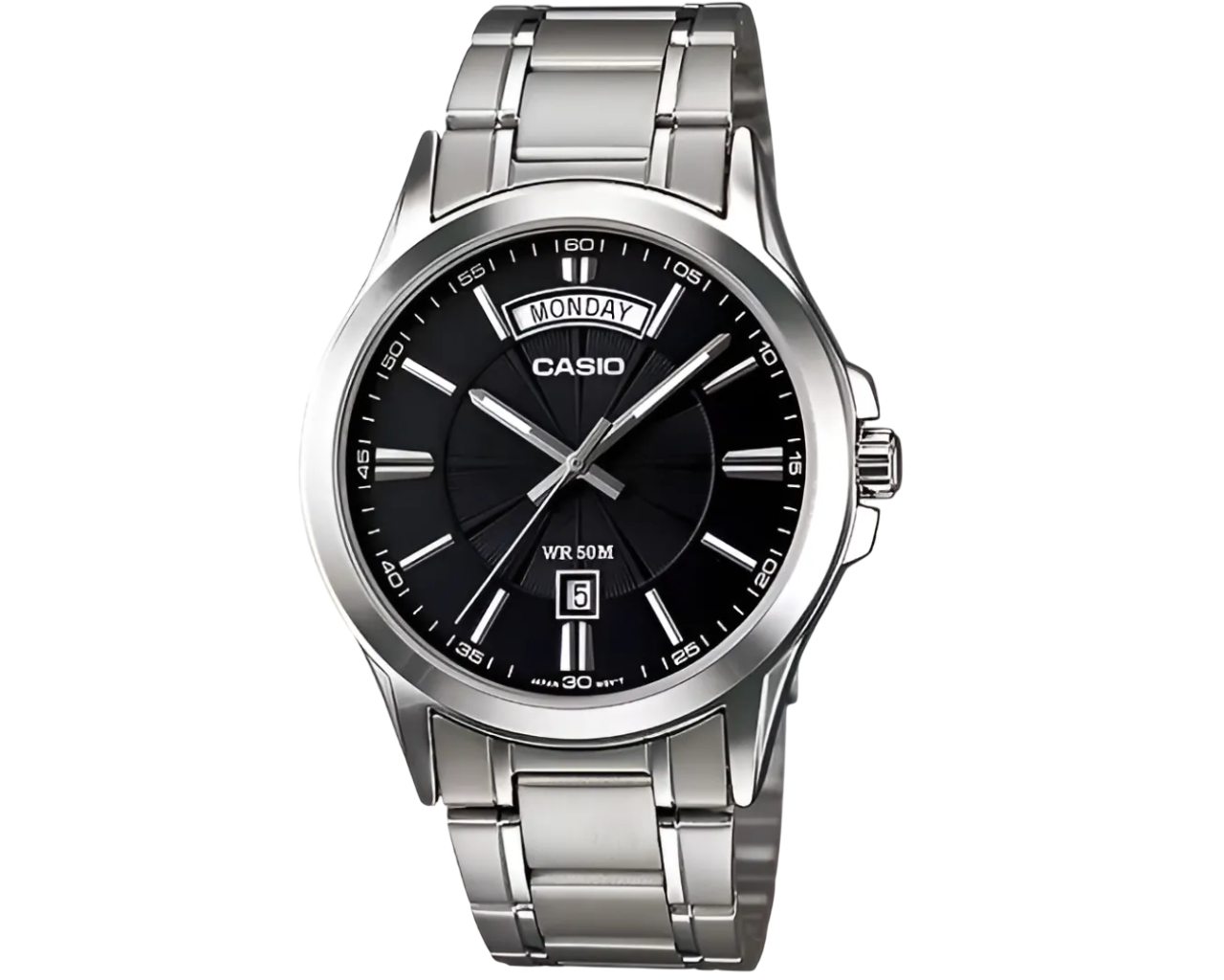 Наручний годинник чоловічий Casio MTP-1381D-1A d 40 мм Cрібний/Чорний (2463687036)