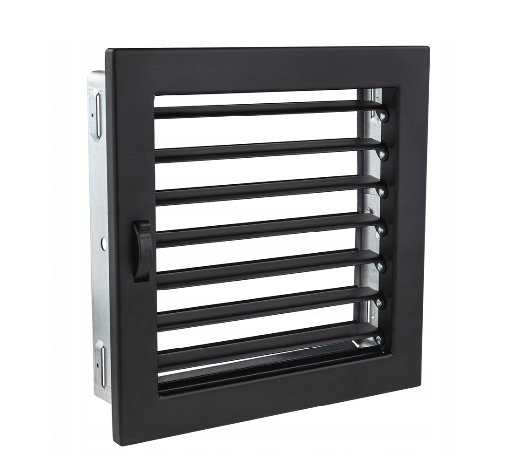 Решітка для каміна Ventlab з регульованими жалюзі 220х220 мм Чорний (29317499) - фото 1