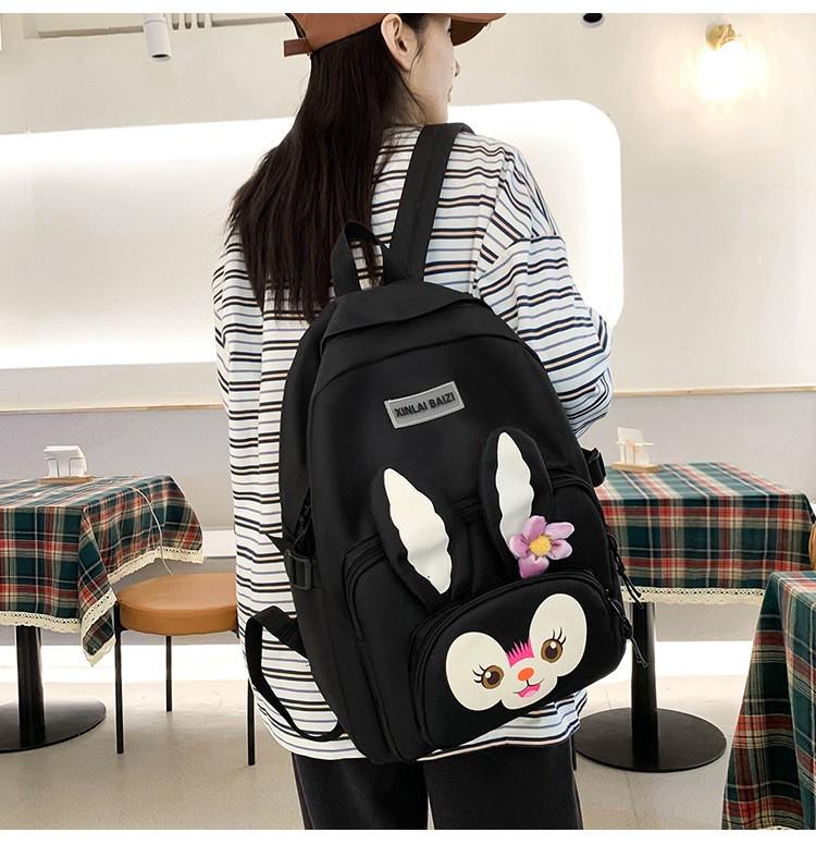 Рюкзак шкільний для дівчинки Rabbit 5в1 шоппер/пенал/сумочка/гаманець Чорний (DR017869) - фото 3 Рюкзак шкільний для дівчинки Rabbit 5в1 шоппер/пенал/сумочка/гаманець Чорний (DR017869) - фото 3