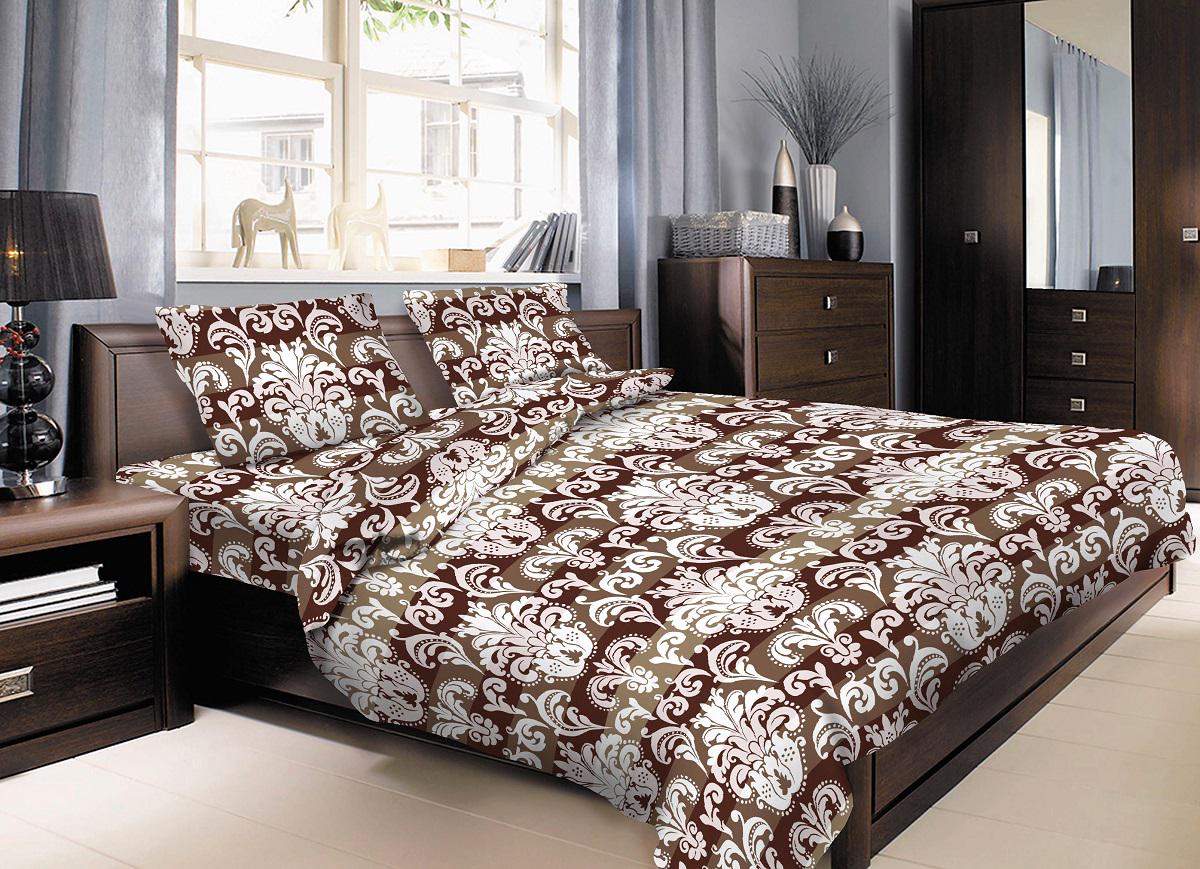 Комплект постельного белья Zastelli 14614 Шоколадная фантазия бязь полуторный 145х210 Коричневый