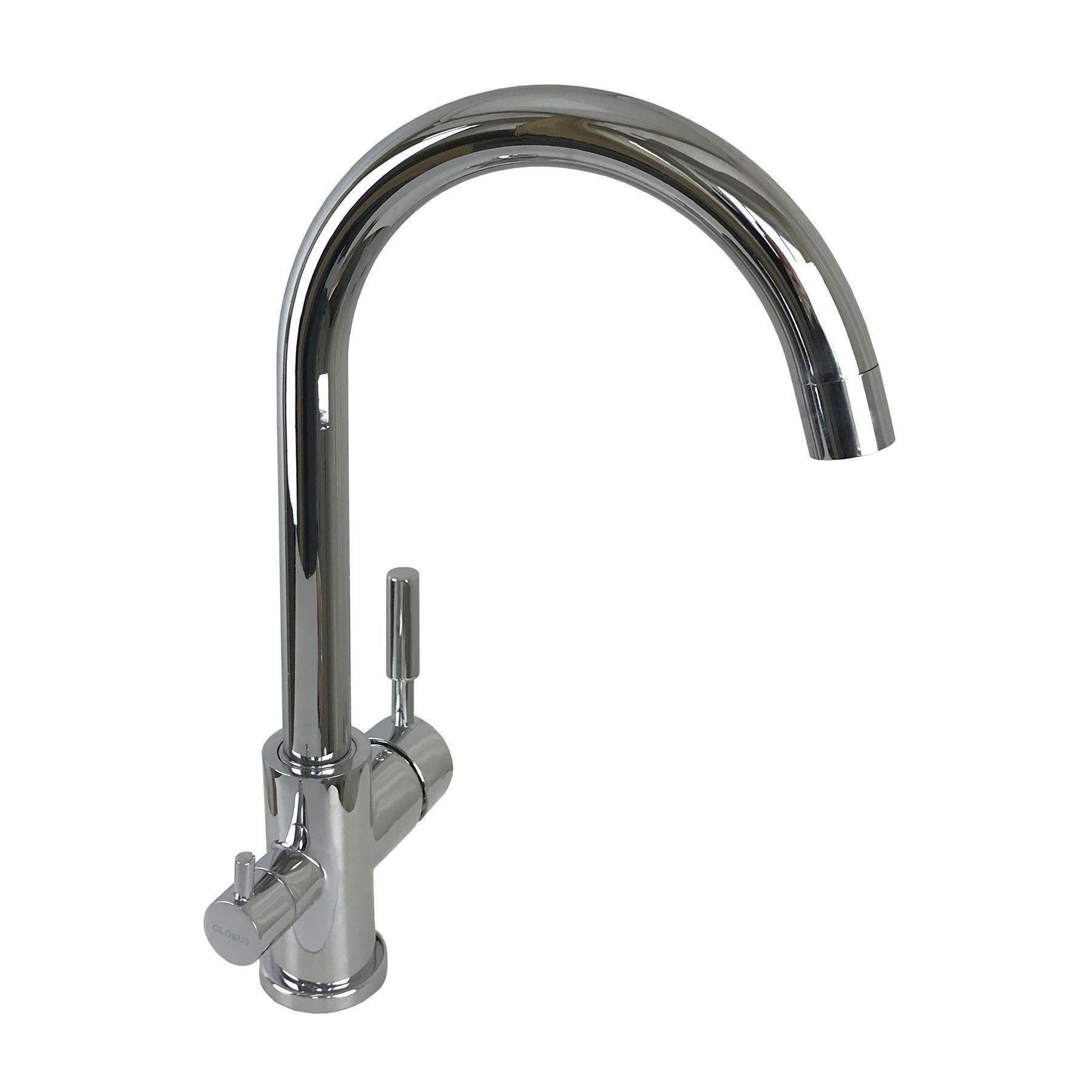 Кран на кухню Globus Lux з підключенням до осмос-фільтру Хром (11606)
