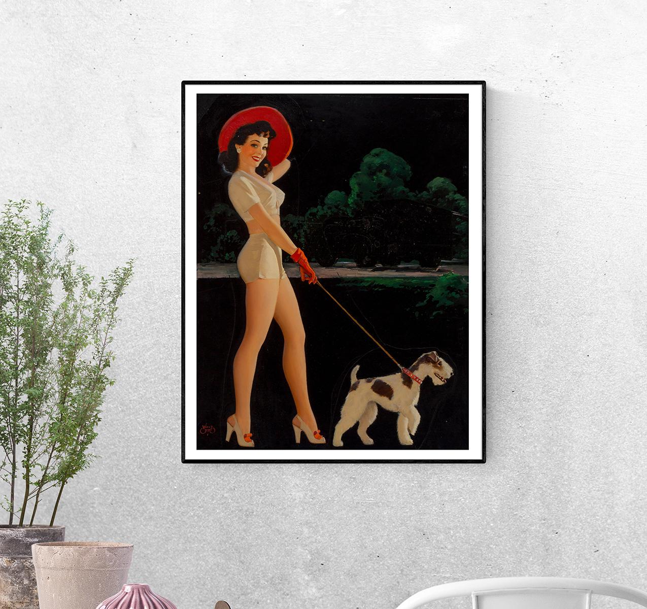 Постер Прогулка с собакой. Уолт Отто формат А-5 (pin_up010137_Poster)