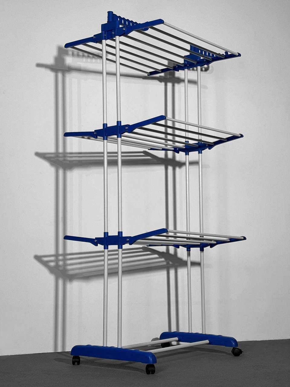 Сушарка для білизни багатоярусна вертикальна на колесах - фото 2