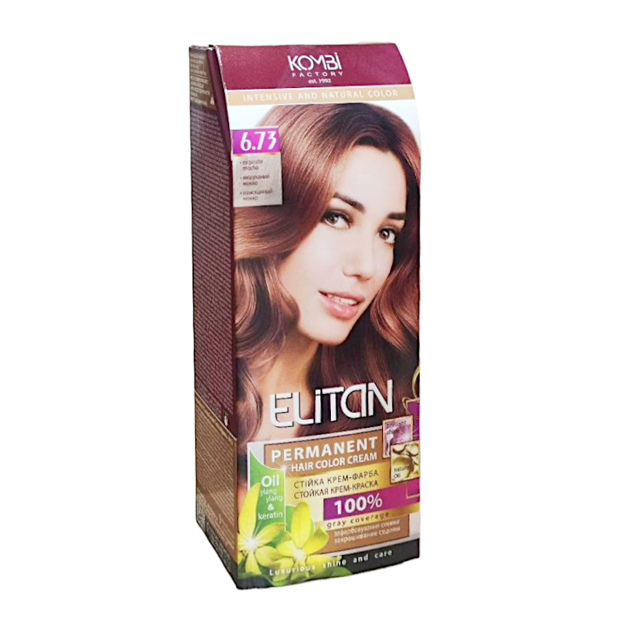 Крем-фарба для волосся стійка ELITAN intensive and natural color 6-73 Вишуканий мокко (2186660540)