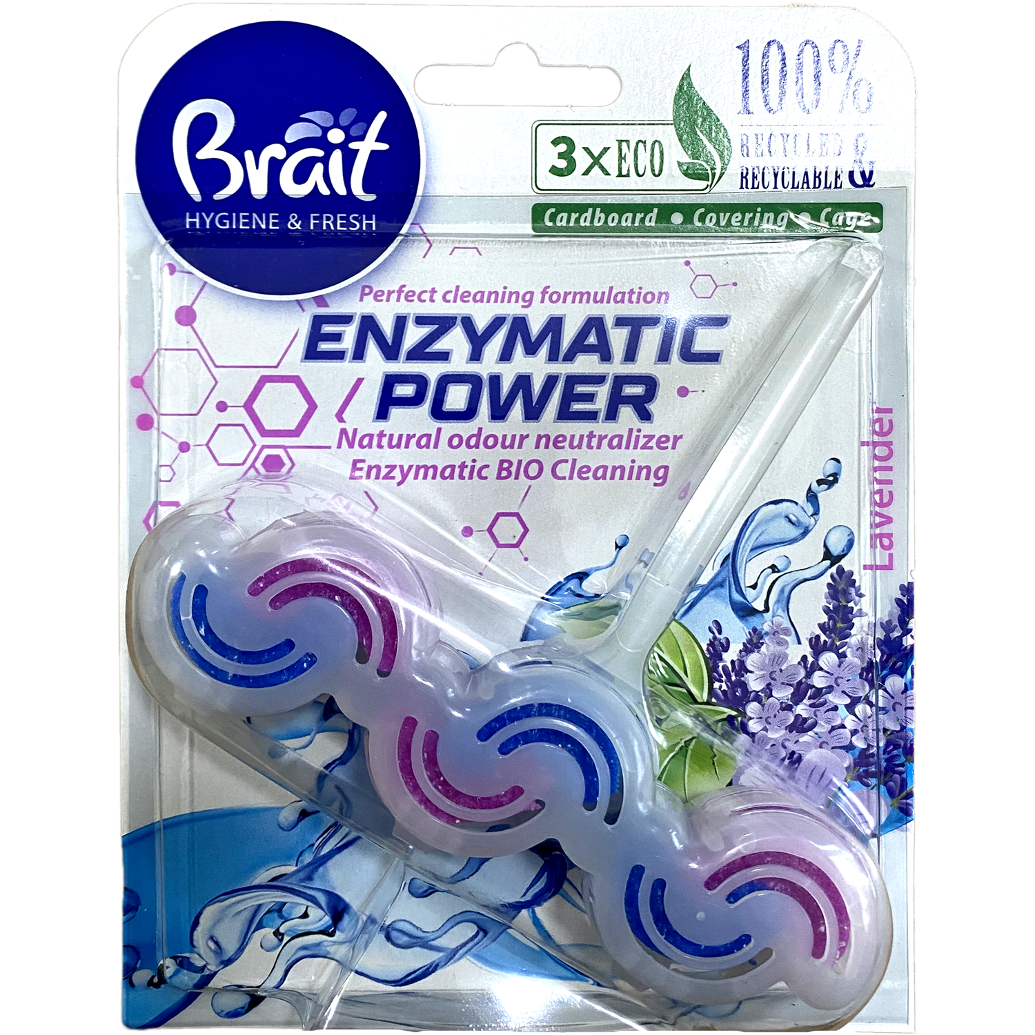 Туалетный блок подвесной Brait Enzymatic Power Lavender 45 г