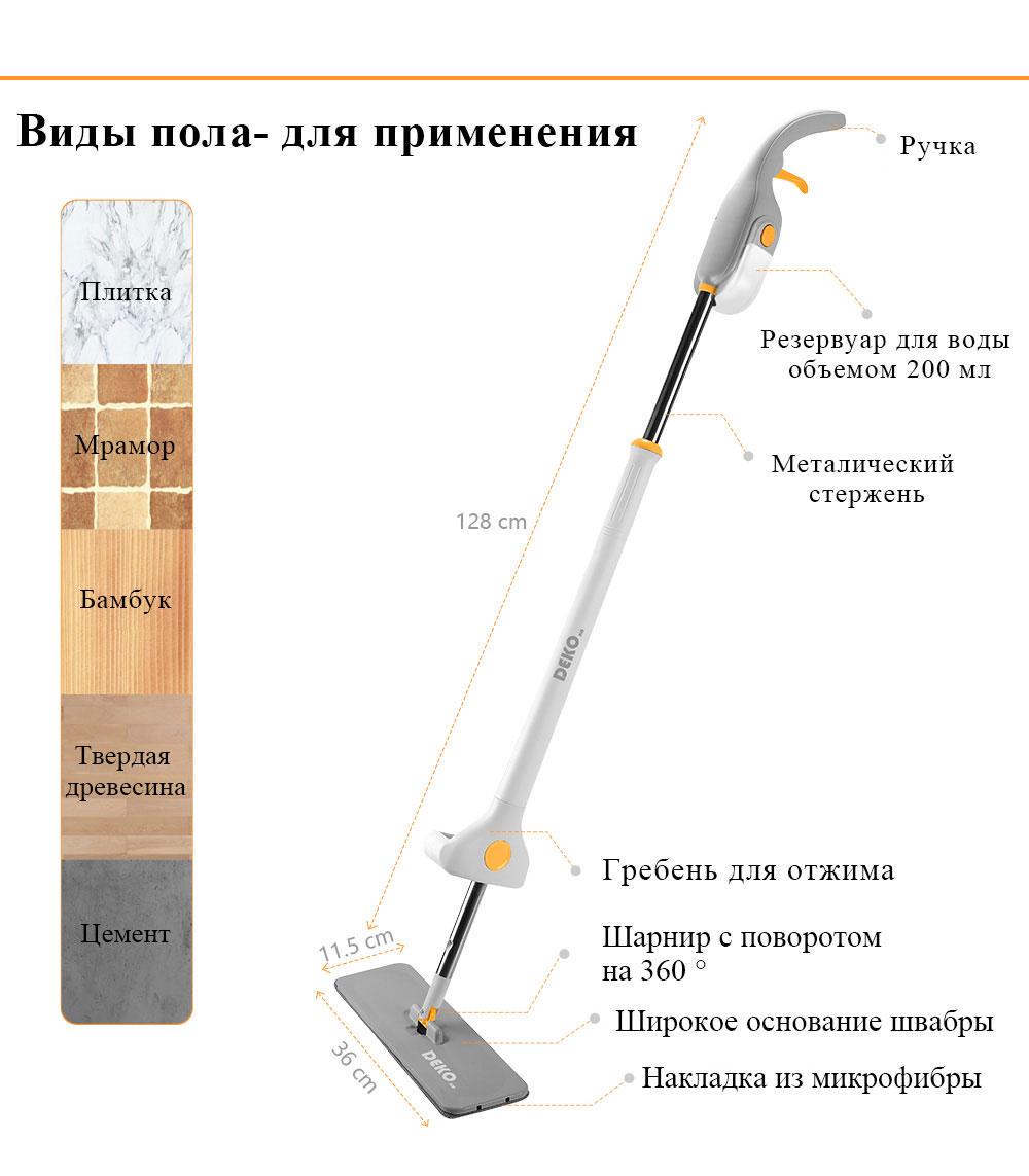 Швабра з розпилювачем та віджимом DEKO (DKMP15S060801) - фото 4