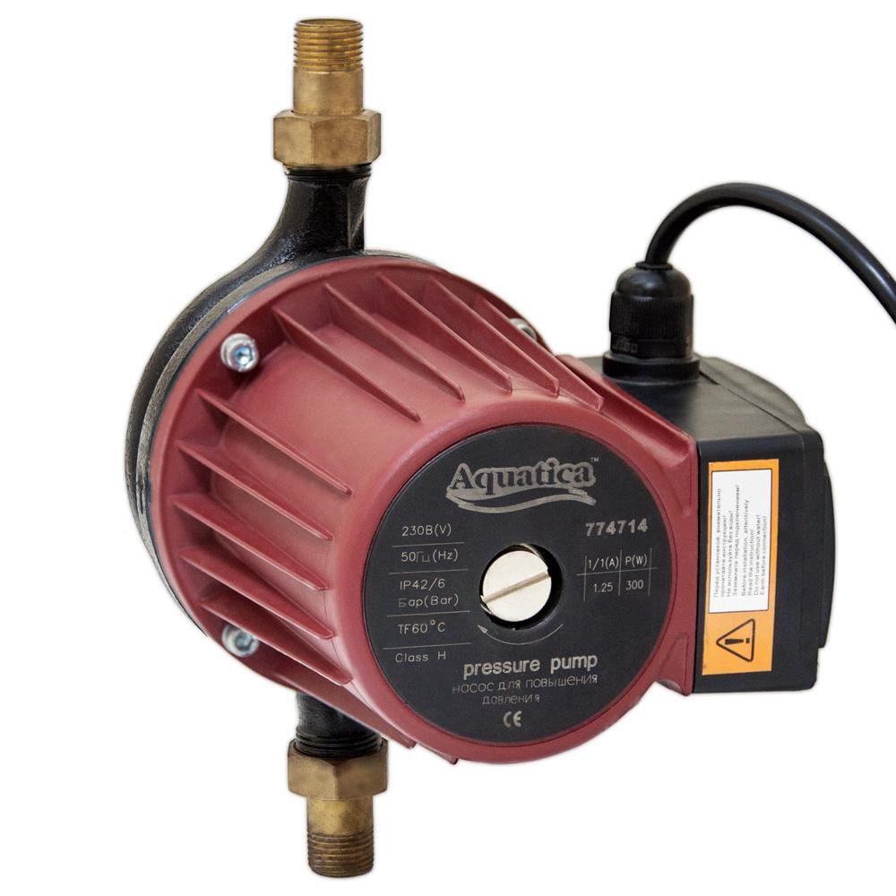 Насос для підвищення тиску Aquatica 270 Вт Hmax 12 м Qmax 47 л/хв Ø 3/4" 195 мм гайки Ø 1/2" (774714)