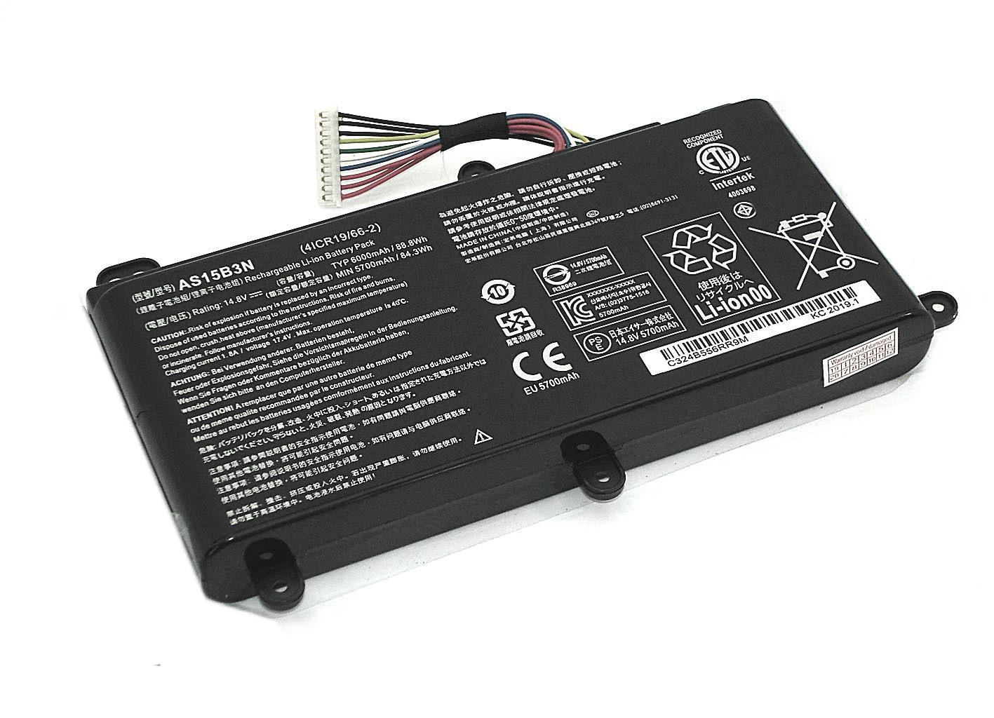 Аккумулятор для ноутбука Acer AS15B3N Predator 21 X GX21-71 14.8V 5700 mAh (074290)