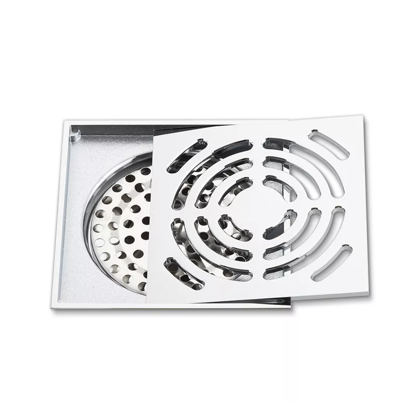 Трап душевой вертикальный Gappo сухой затвор латунь 10х10 см Хром (G81052)