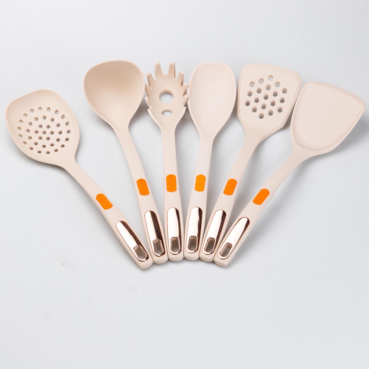 Набор кухонных принадлежностей на подставке 6 шт. Бежевый (HP27473K) - фото 4 Набор кухонных принадлежностей на подставке 6 шт. Бежевый (HP27473K) - фото 4