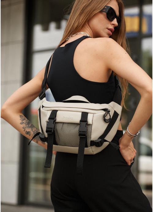 Бананка женская Sambag водостойкая кожаная Серый (28523962)