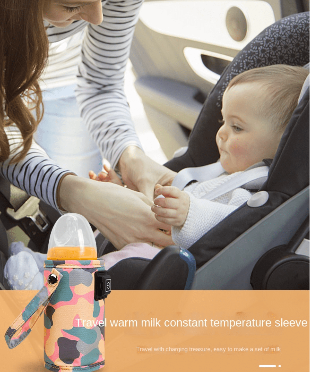 Подогреватель для бутылочки портативный, термоупаковка Mommy Bag №2 Розовый (141431) - фото 17