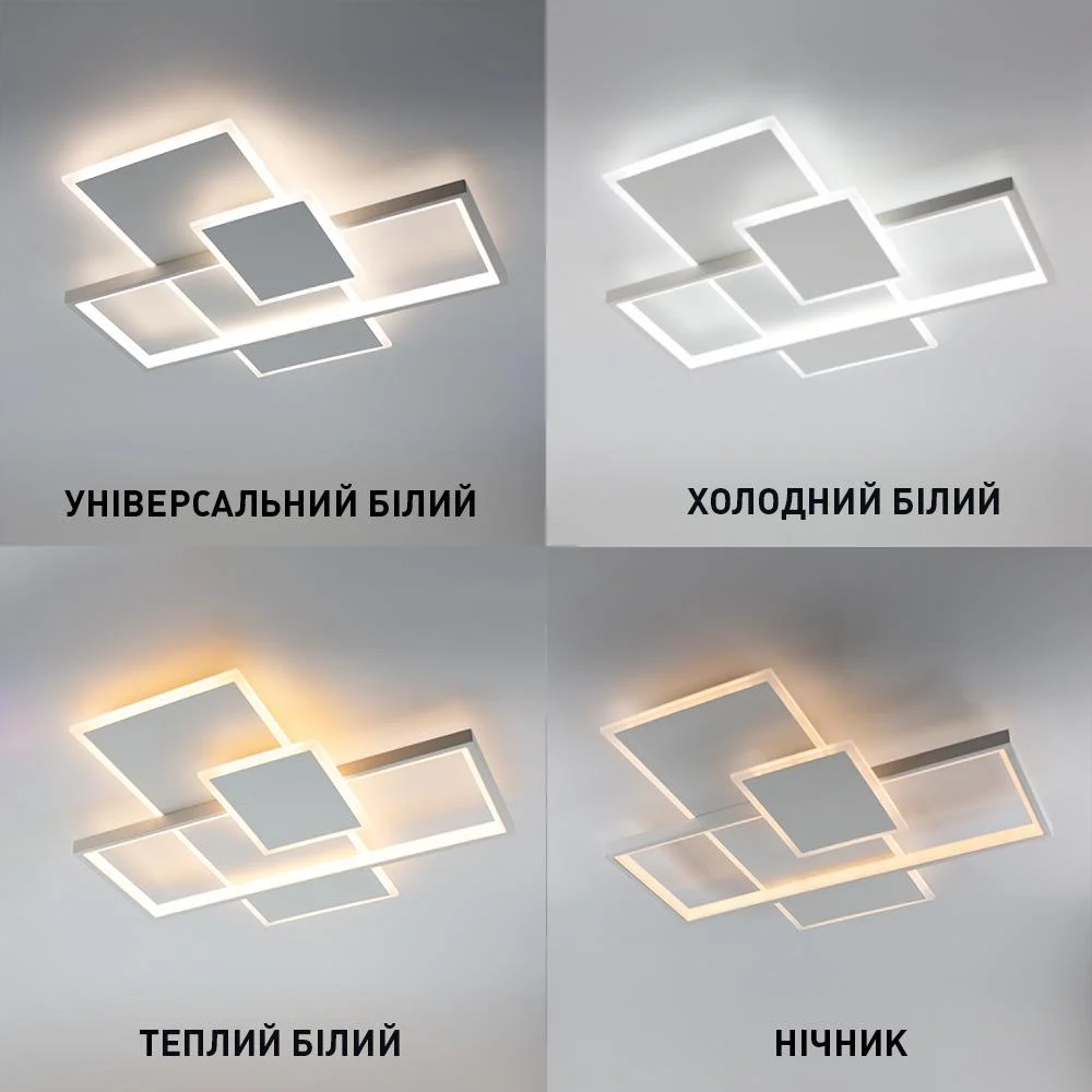 Люстра ESLLSE LAMPARAS 3L с пультом 90 Вт 500x500x61 мм Белый (10560) - фото 3 Люстра ESLLSE LAMPARAS 3L с пультом 90 Вт 500x500x61 мм Белый (10560) - фото 3