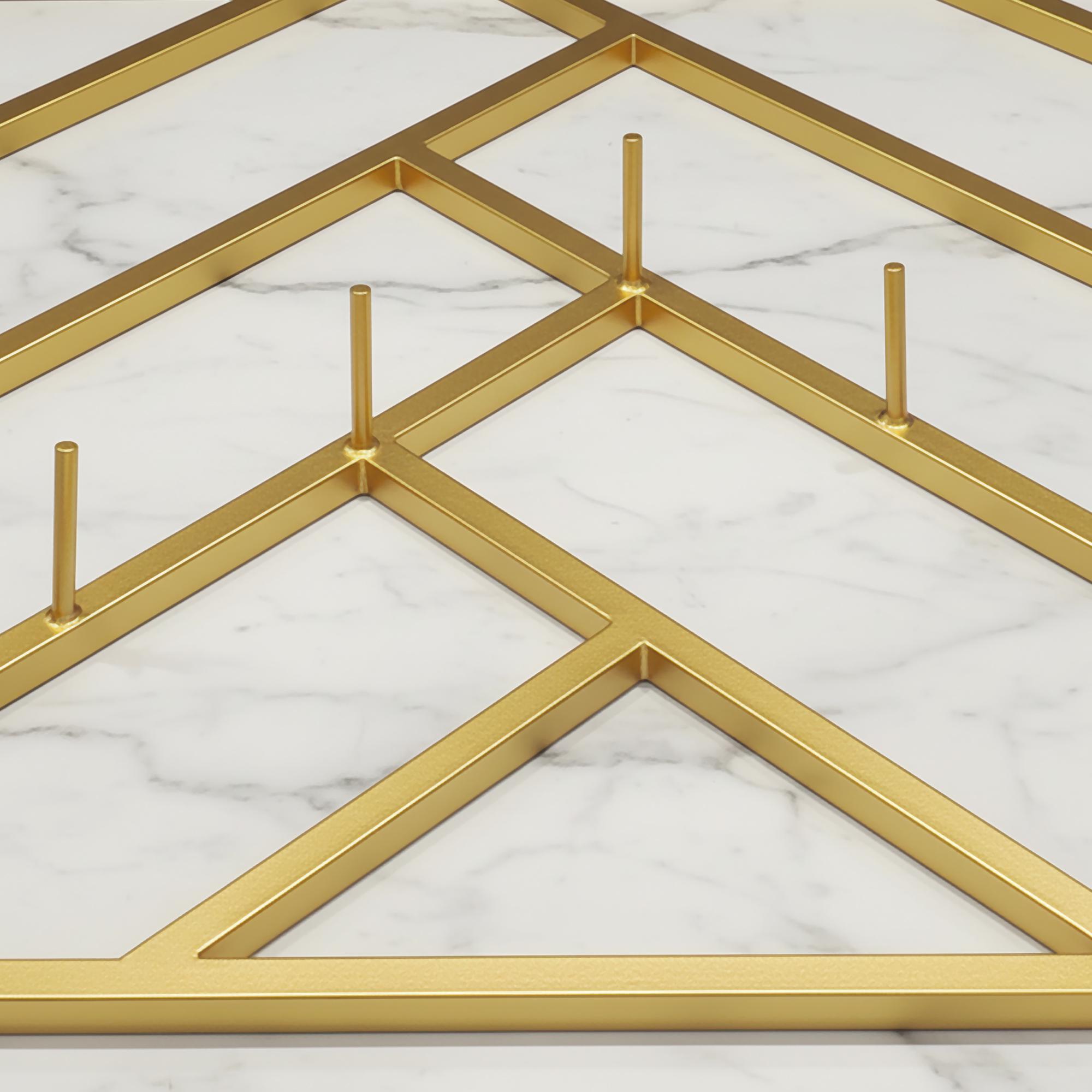 Вешалка для одежды настенная из металла Scandi 800x200 мм H 1000 мм Золотой (1554) - фото 5