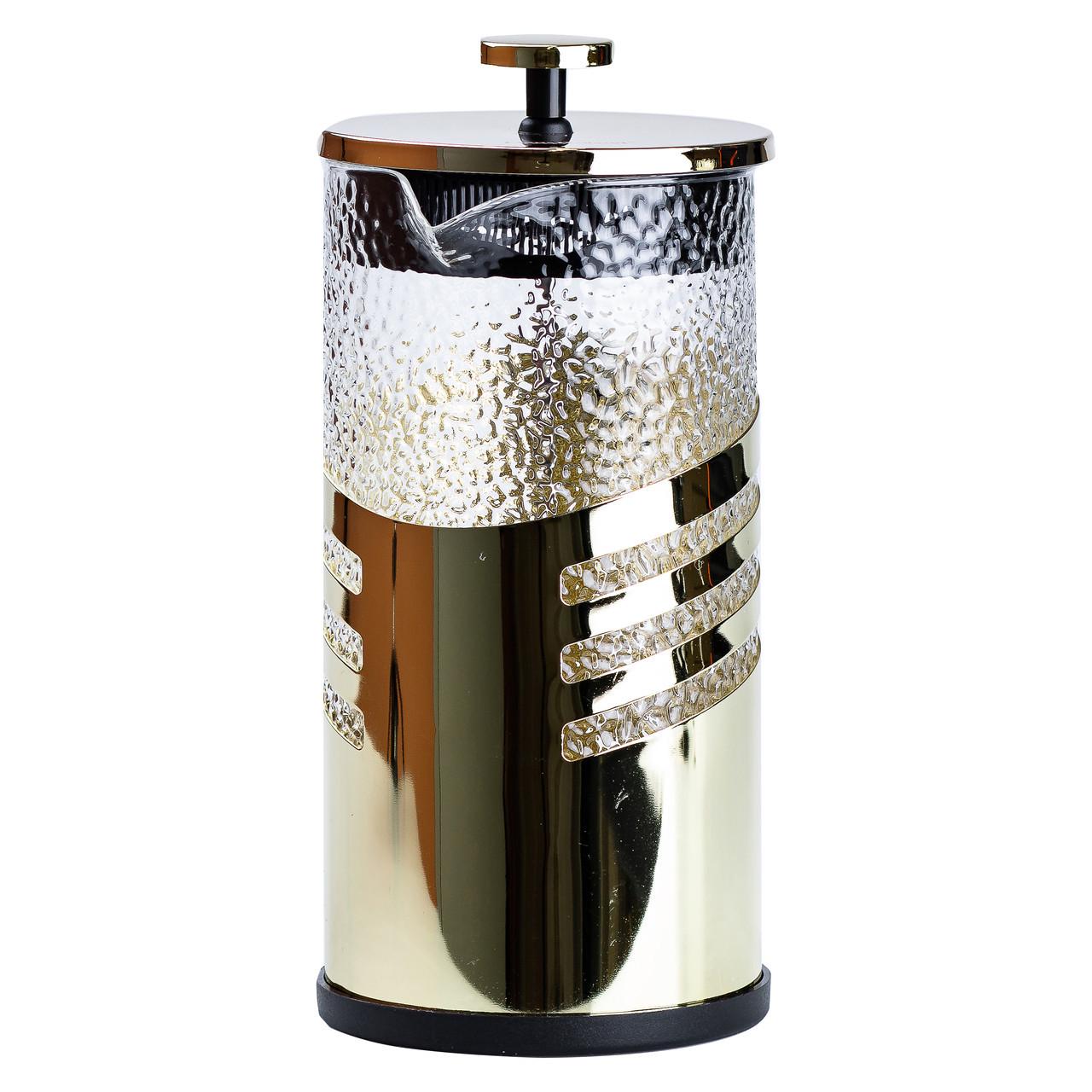 Чайник для заварки з френч пресом і фільтром 1 л Золотий - фото 4