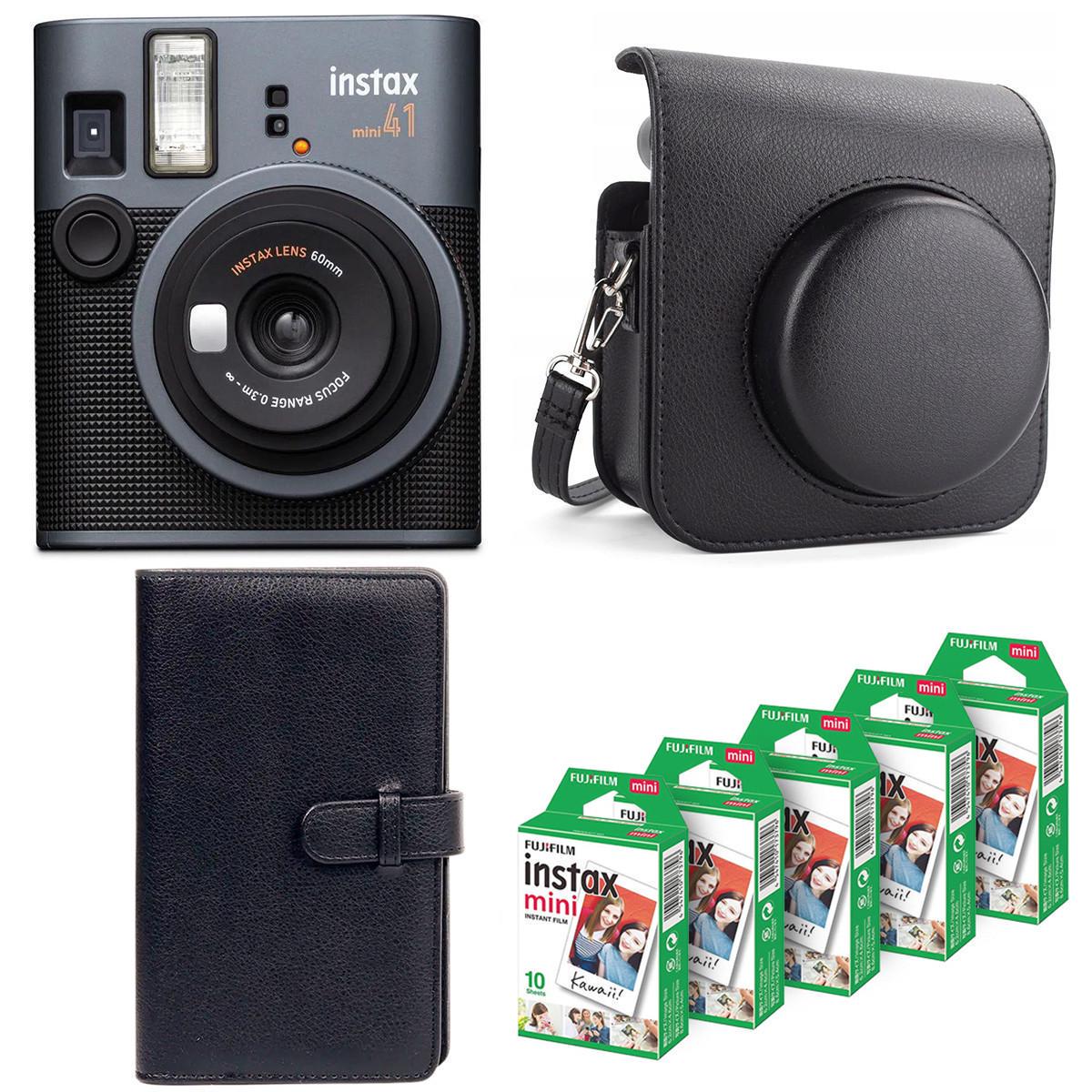 Подарунковий набір фотоапарат Fujifilm Instax Mini 41 фотопапір 50 шт./чохол/фотоальбом на 108 фото Чорний (2728000751)