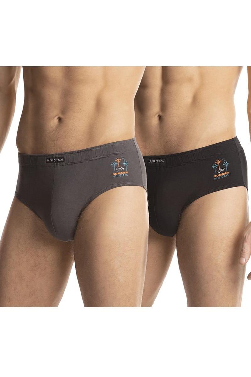 Трусы слип Lama р. 48/M Серый/Черный (74030) Трусы слип Lama р. 48/M Серый/Черный (74030)