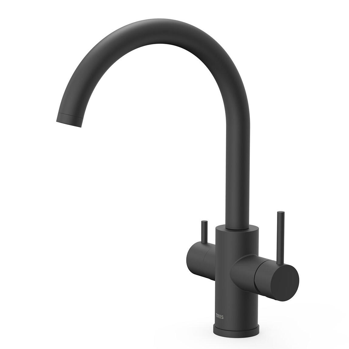 Смеситель для кухни Tres Kitchen 23045302NM на две воды Черный (217365)