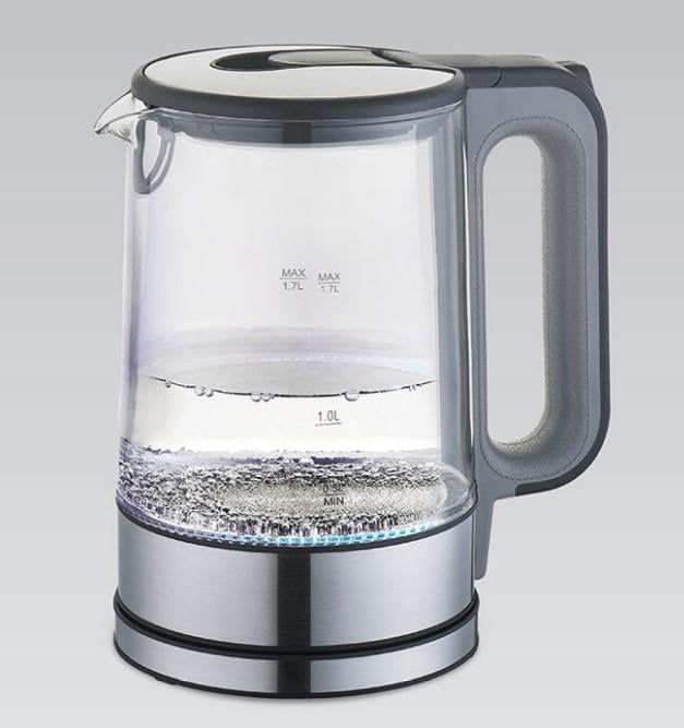 Електрочайник Maestro MR-053-GREY дисковий скло 2200W 1,7 л Сірий (УТ000035529)