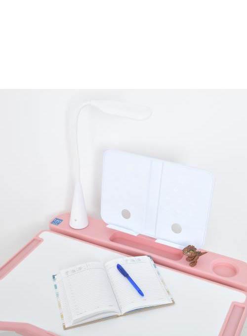 Дитяча парта одномісна зі стільчиком Bambi регульована з лампою та підставкою для книг M Біло-рожевий (5068-8-2) - фото 3 Дитяча парта одномісна зі стільчиком Bambi регульована з лампою та підставкою для книг M Біло-рожевий (5068-8-2) - фото 3