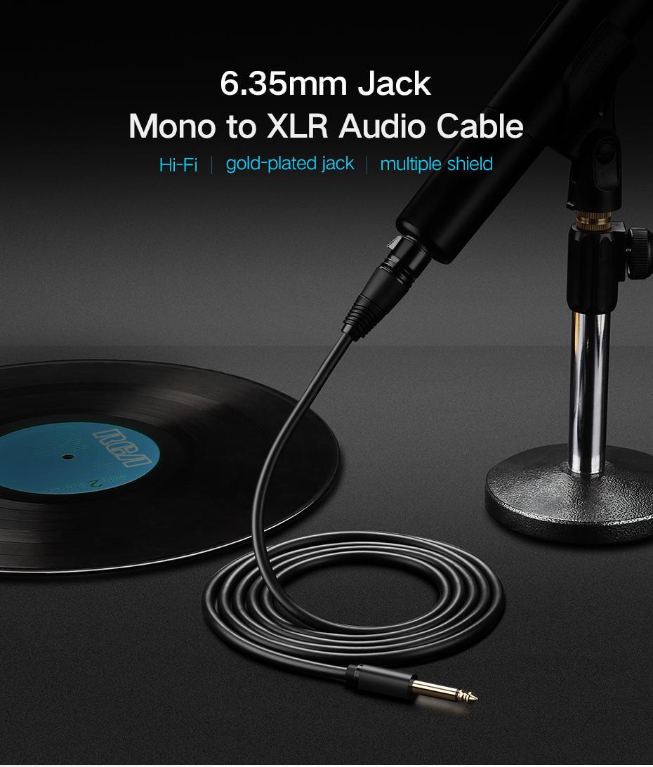 Кабель UGREEN XLR мама-6.5 мм Jack папа аудіо для мікшеру 2 м Чорний (20719) - фото 2 Кабель UGREEN XLR мама-6.5 мм Jack папа аудіо для мікшеру 2 м Чорний (20719) - фото 2