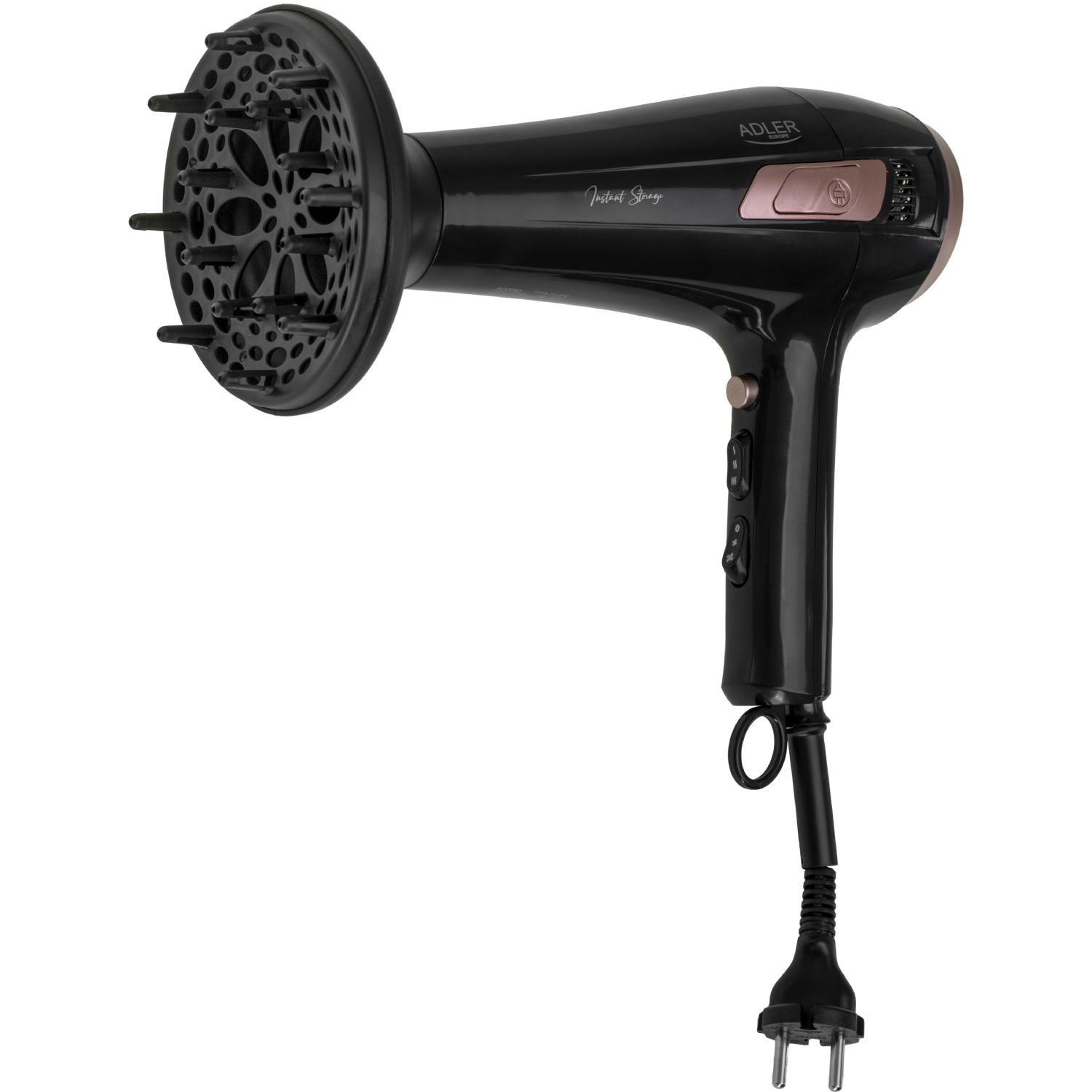 Фен для волос Adler AD 2283 2400W 2 скорости 3 температурных режима Black (AD2283B) - фото 3 Фен для волос Adler AD 2283 2400W 2 скорости 3 температурных режима Black (AD2283B) - фото 3