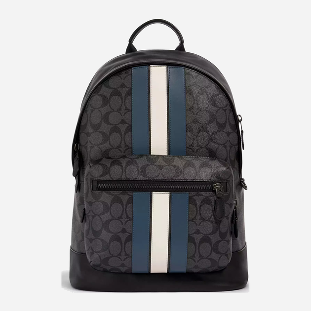 Рюкзак Coach West Backpack in Signature Canvas with Varsity Stripe 3001 Рюкзак Coach West Backpack in Signature Canvas with Varsity Stripe 3001