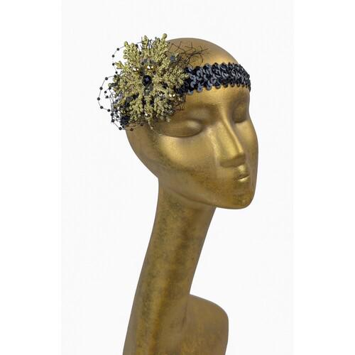 Резинка на голову Seta Décor Снежинка (16-895BLK-GL)