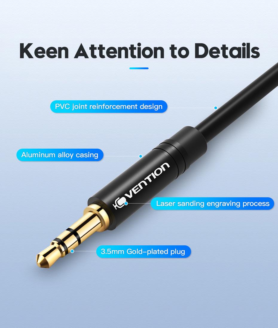Переходник Vention 2х3.5 мм minijack-3.5 мм/minijack AUX 4-пиновый TRRS 0,6 м Черный (BBUBAB) - фото 9
