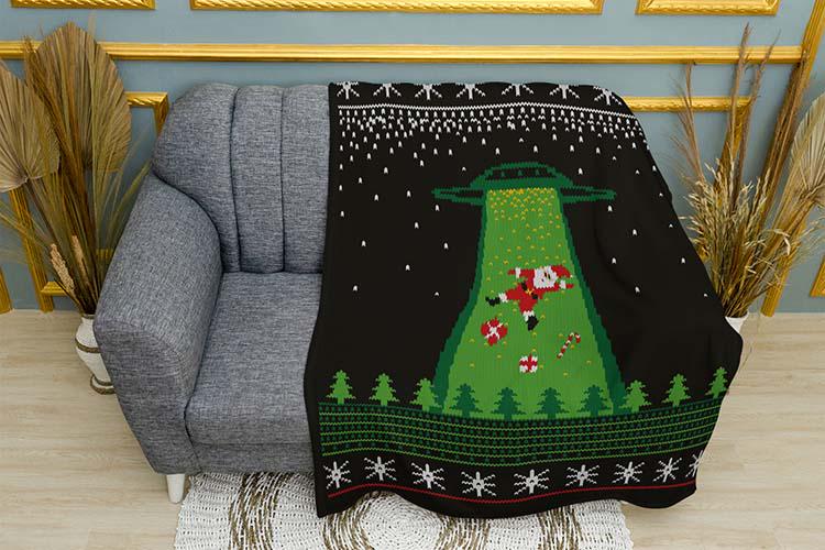 Плед плюшевый Christmas Adventure Santa and Aliens однослойный 150х210 см (114482-1)