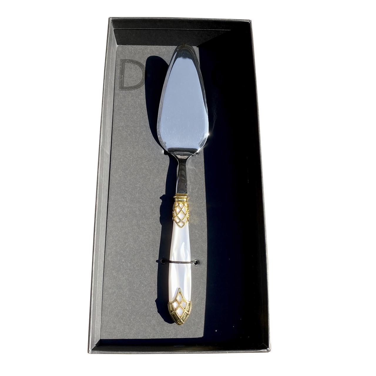 Лопатка для торта Domus&Design Dubai Gold Steel/White Pearl (CD1TDUGS/BN)