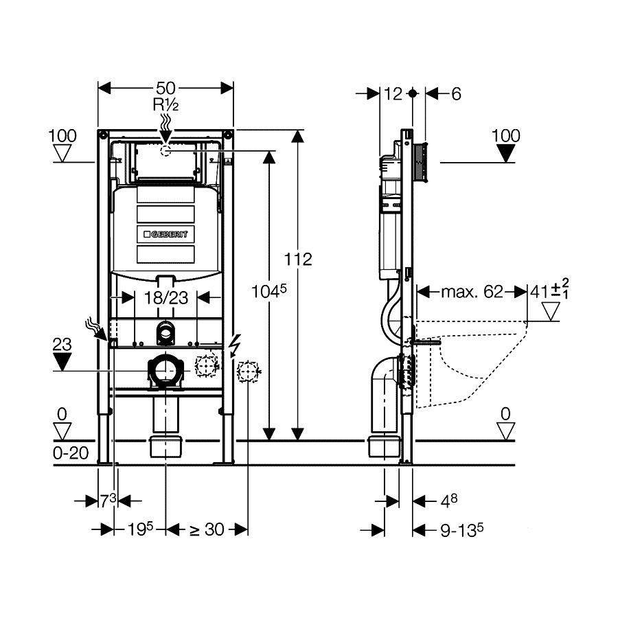 Инсталляционная система для унитаза Geberit DUOFIX 111.300.00.5 (82632) - фото 2