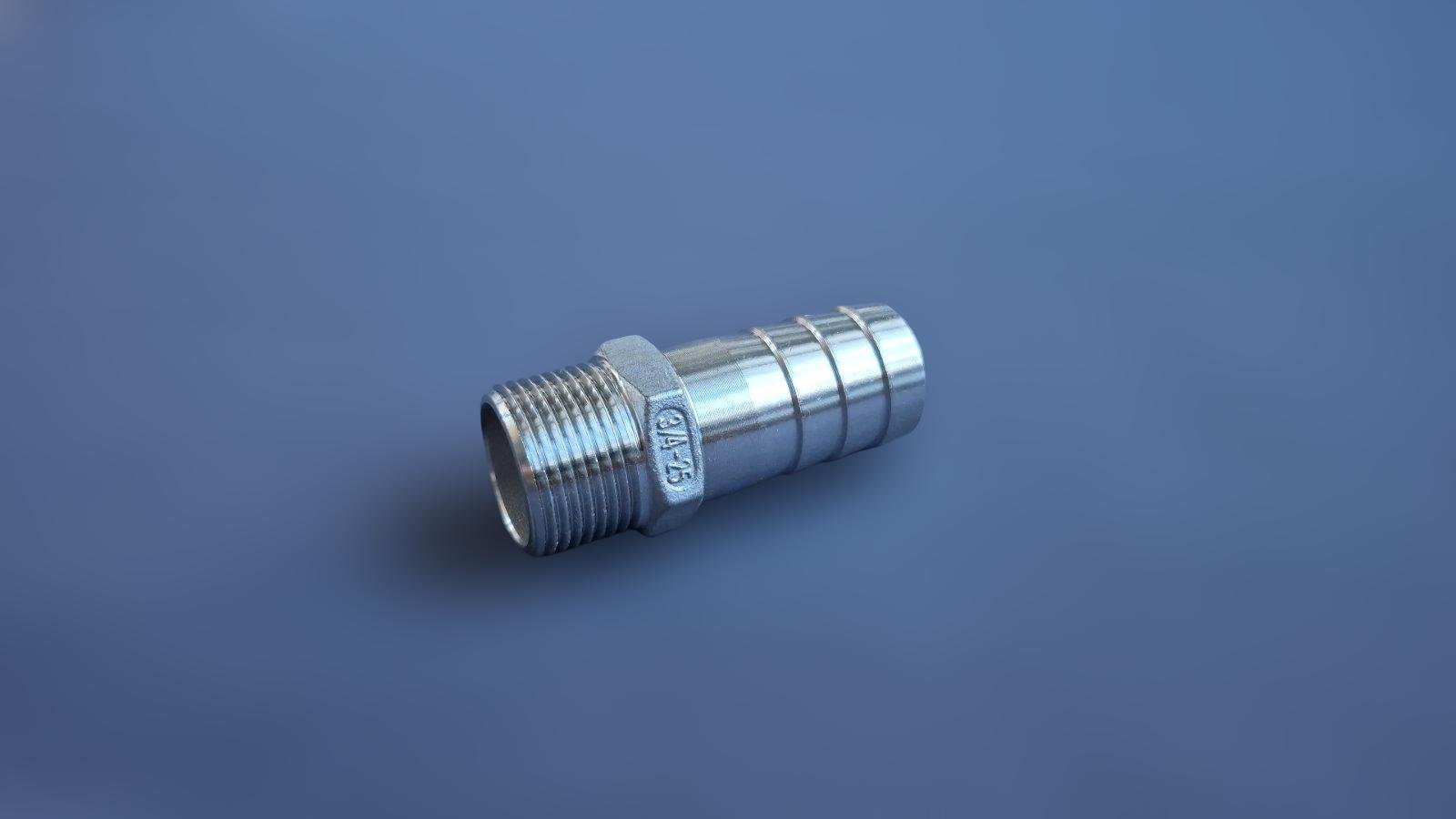 Штуцер шланговый резьбовой DN20 AISI304 BSPP Class-150 елка н/ж сталь 25 мм 3/4" (29203305) - фото 2 Штуцер шланговый резьбовой DN20 AISI304 BSPP Class-150 елка н/ж сталь 25 мм 3/4" (29203305) - фото 2