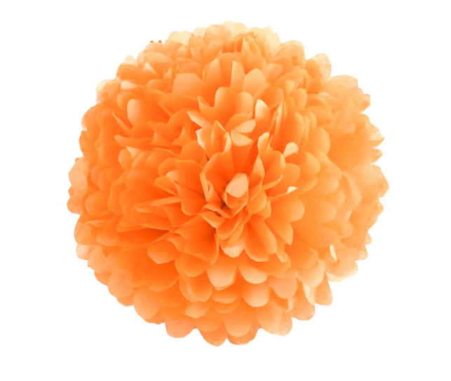Помпон паперовий для свята 15 см Помаранчевий (080913)