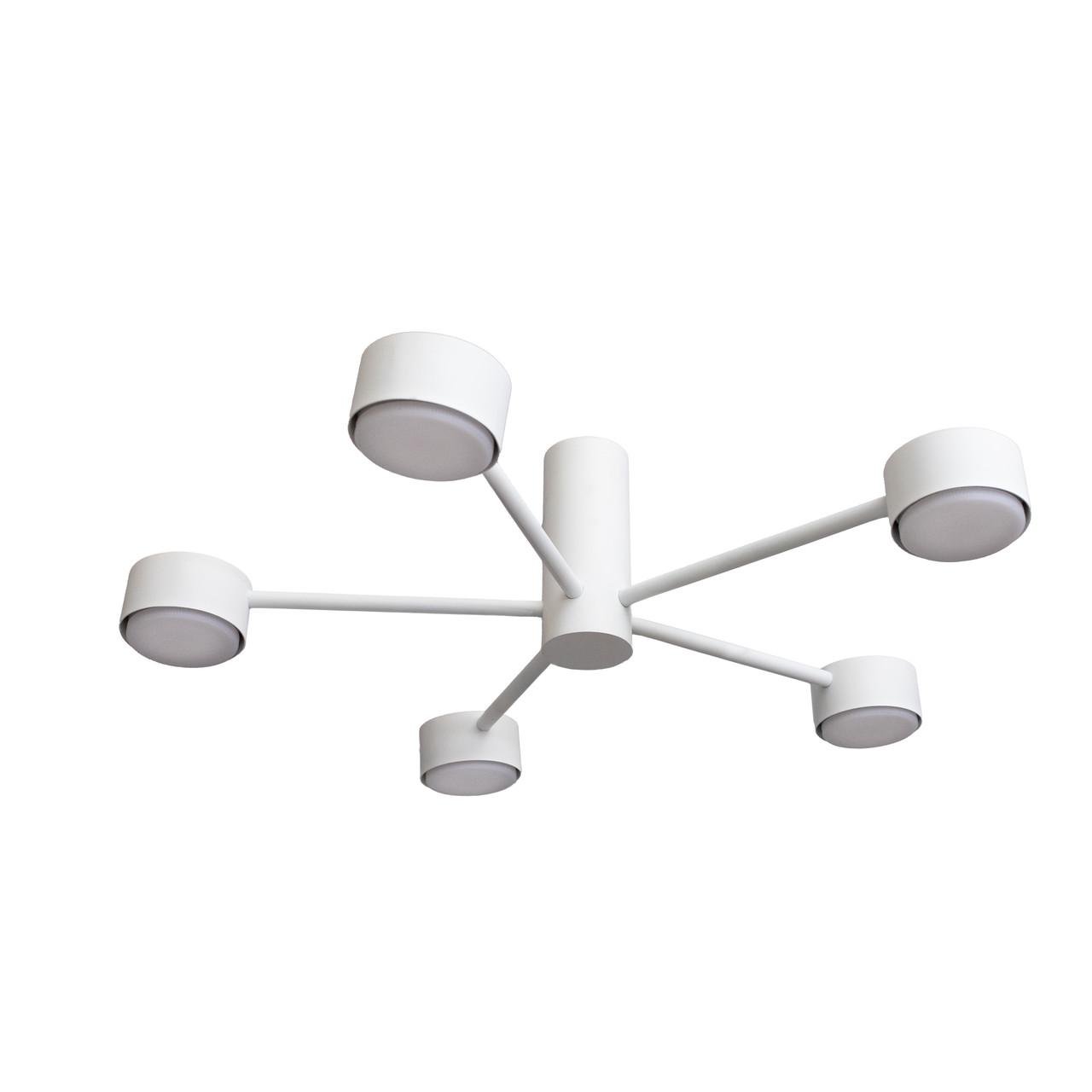 Потолочная люстра MSK ELECTRIC Copter NL 8041-5 WH на пять круглых плафонов под лампы GX53 Белый (MSK_618758) - фото 2