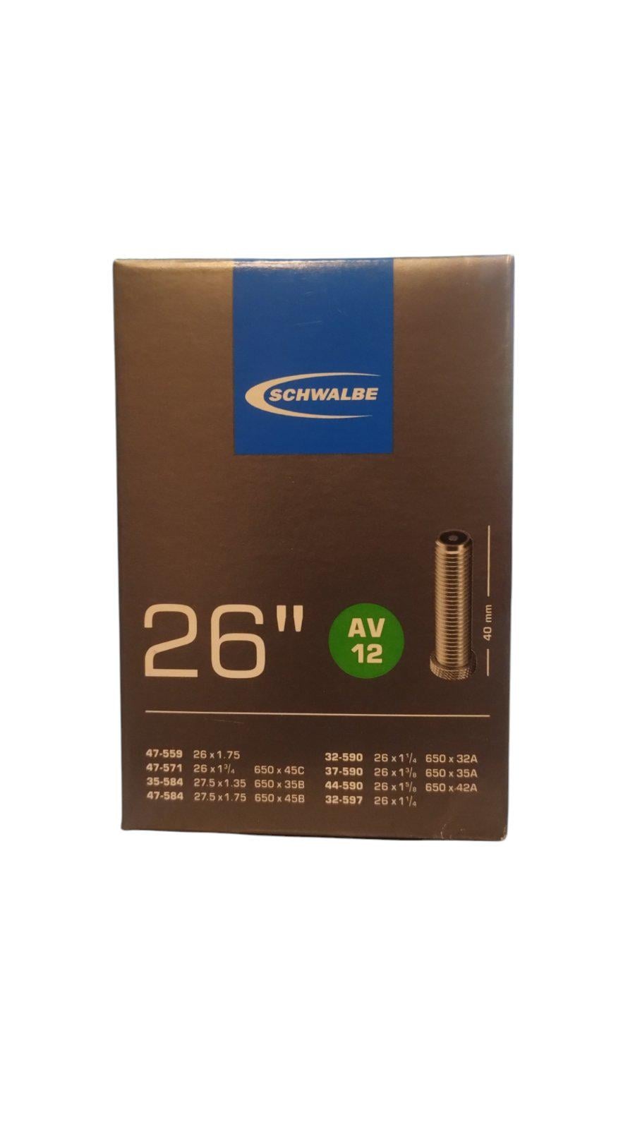 Велокамера Schwalbe 26" 32/47x559/597 AV12 40 мм EK AGV (TUB-K8-01)