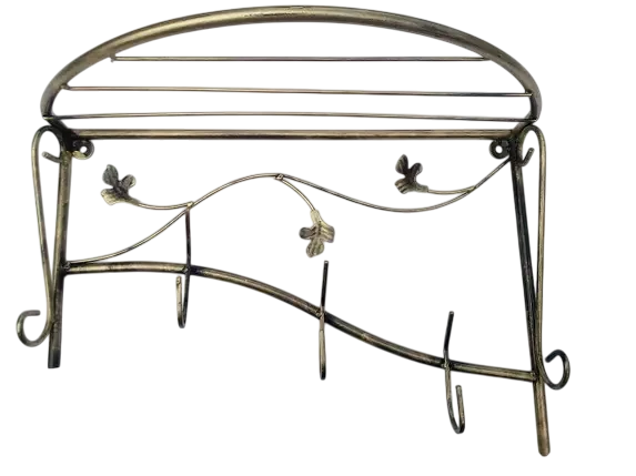 Вешалка для одежды Хатинка кованая с овальной полкой для головных уборов 52 см (CNT00011829)