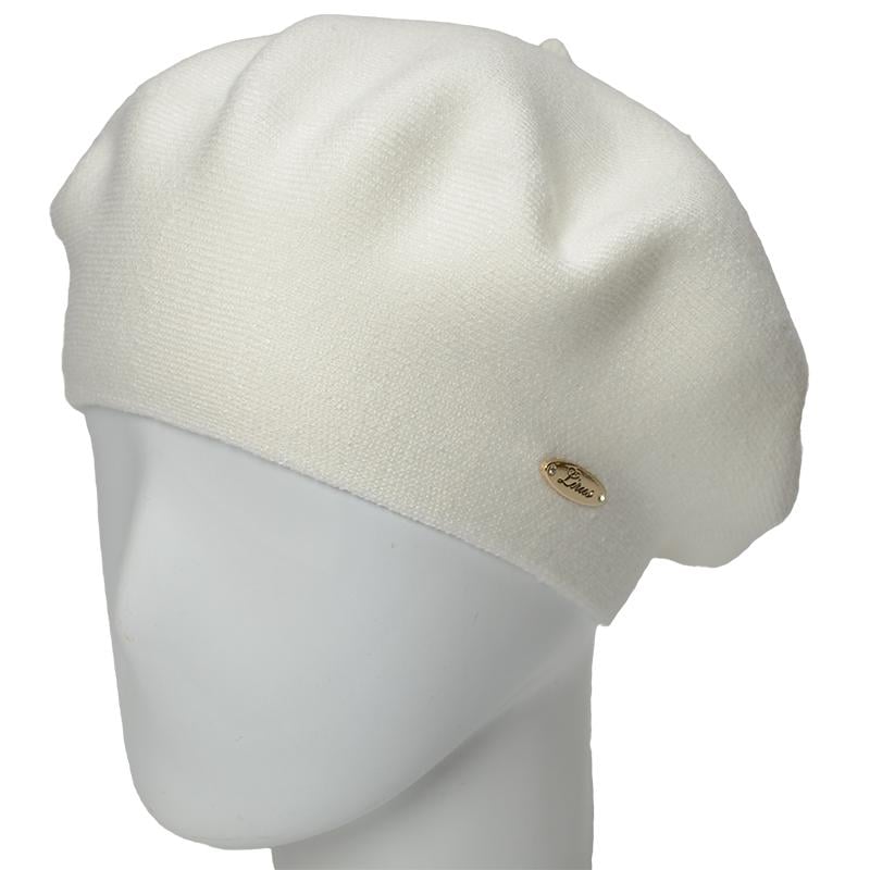 Берет жіночий подвійний Novita Софі з віскози теплий м'який L р. 57-58 Білий