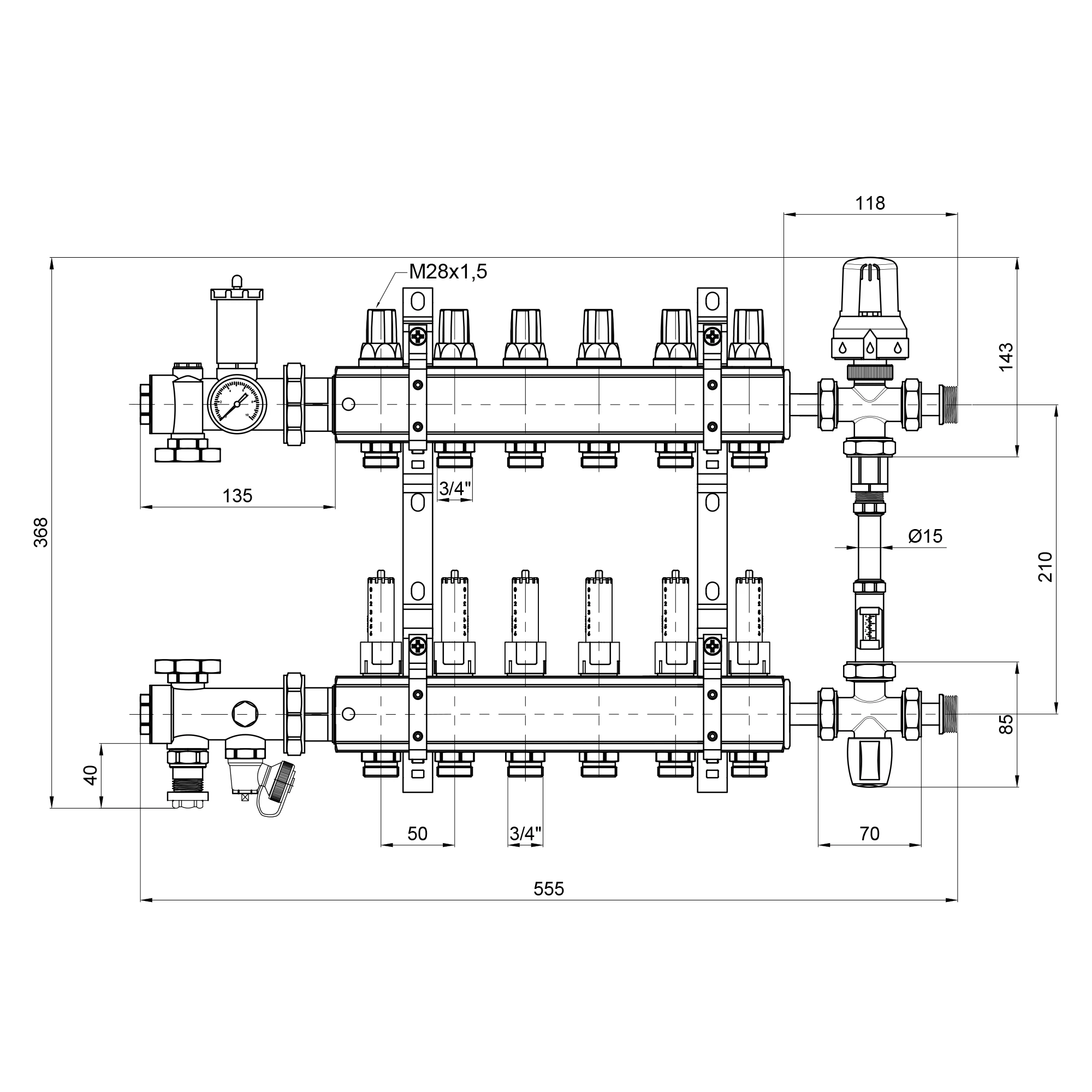 Группа коллекторная Icma К0111 6 1" (VD00005141) - фото 3