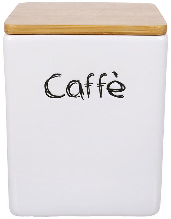 Банка керамическая Caffe с бамбуковой серой крышкой 440 мл